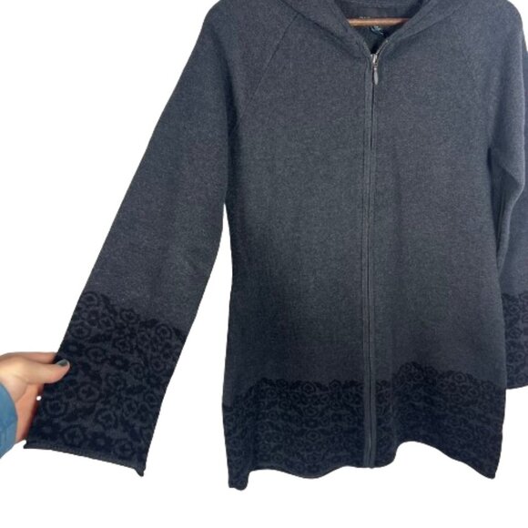Cynthia Rowley Womens Full Zip Hooded Long Cardigan Sweater Size Medium - Picture 4 of 9